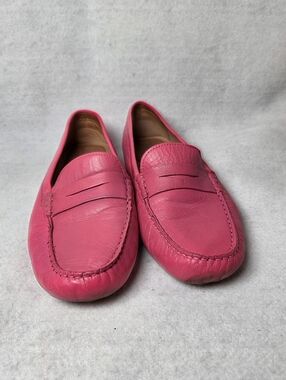 Flag Ltd. Driving Loafers Shoes Nappa Glove Leather Pink Women's 9,5